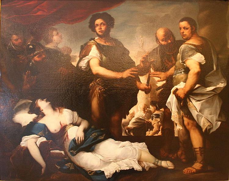 Luca  Giordano La mort de Lucrece Germany oil painting art